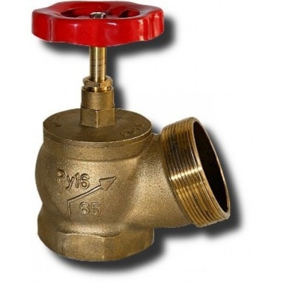 Клапан пожарный КПЛ-65 (КПК-65-2-Л-А) 1,6Мпа латунь угловой 125гр.(муфта-цапка)